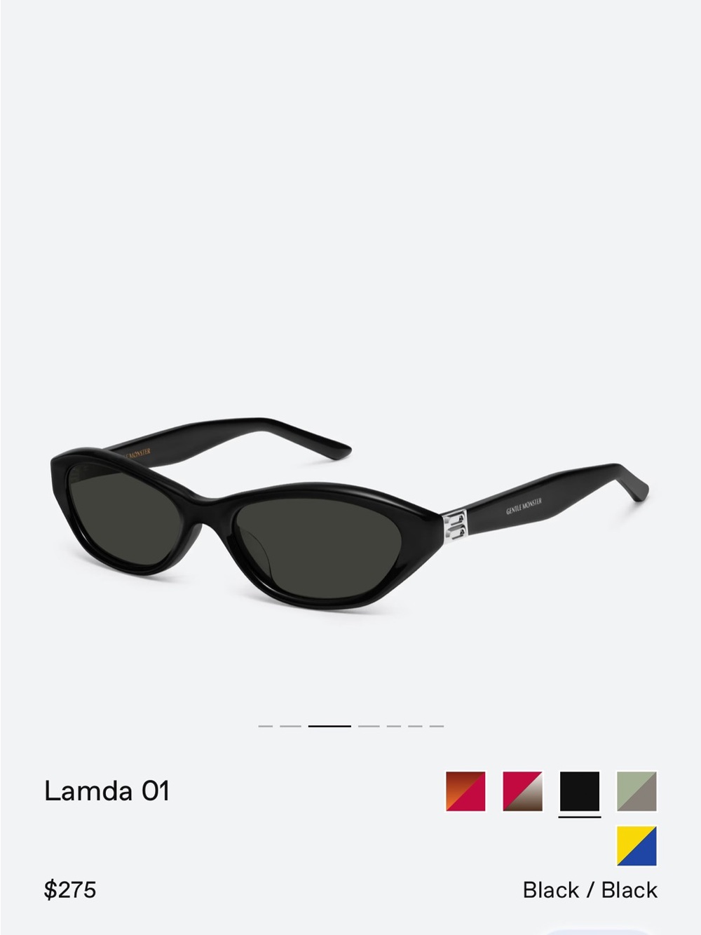 Gentle Monster Sunglasses in LAMDA 01 BLACK / CAT EYE